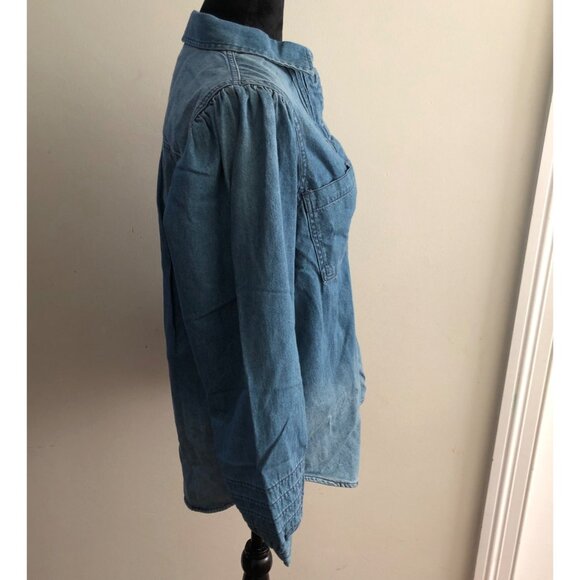 American Eagle Women's Denim Long Sleeve Button-Up Shirt Size‎ Small NWT Stylish - Picture 11 of 11